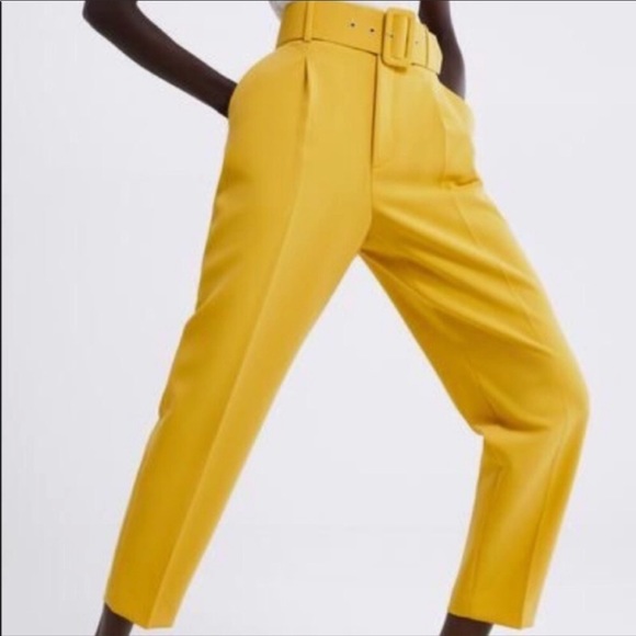 ANTHROPOLOGIE high waisted cropped belted pants - Picture 2 of 7